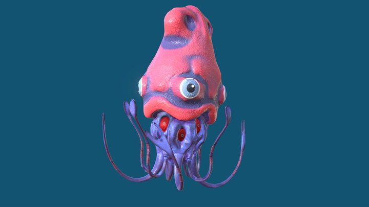 Alien Squid 3D Model