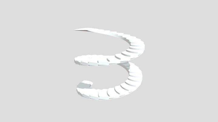 Wooden spiral stairs 3D Model