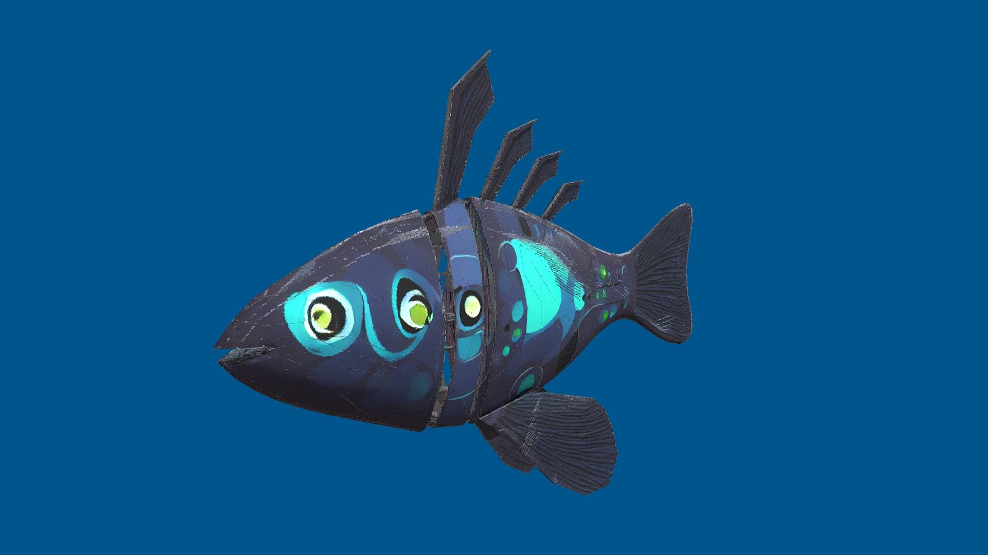 Cyber fish (With AI generated texture!) - Download Free 3D model by ...