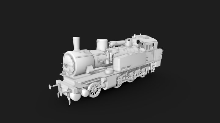 T 12 Prussian Locomotive 3D Model