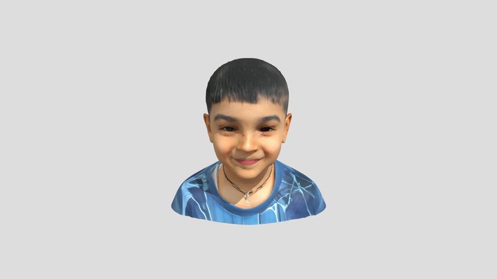 young child smiling 3D Model