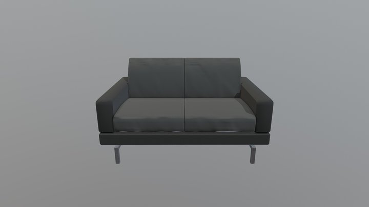 Leather couch 2 persons 3D Model