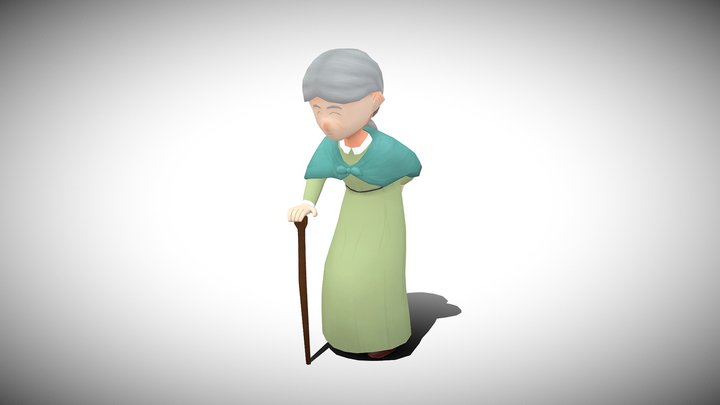 Stylized NPC - Peasant Elder Grenda 3D Model