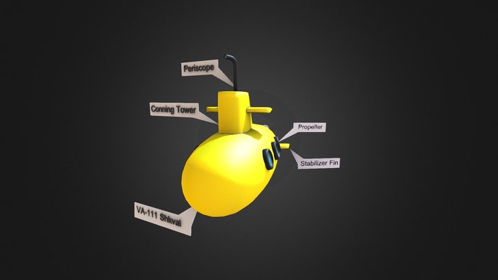 Yellow Submarine 3D Model