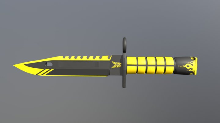 M9 Bayonet Flame 3D Model