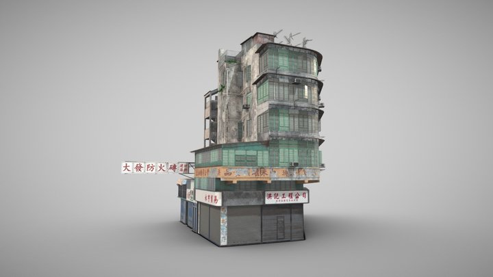 Hong Kong Old Tenement Building 3D Model