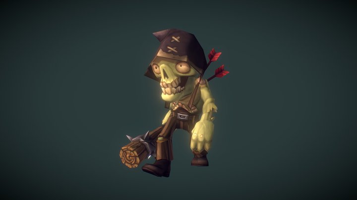 Zombie Commoner 3D Model