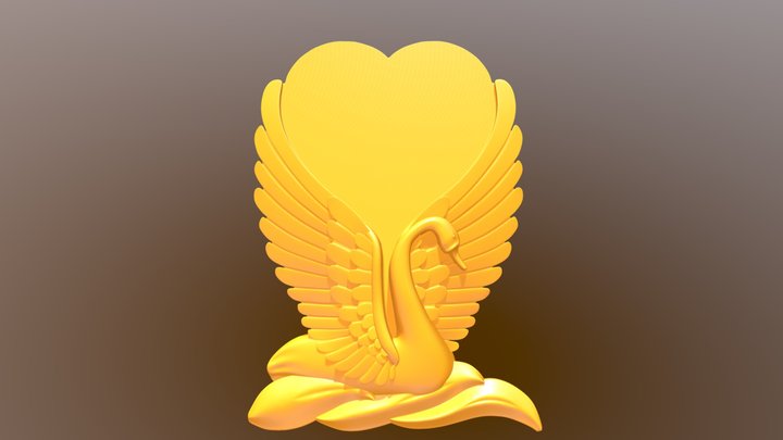Swan with heart 3D STL Model (FREE)