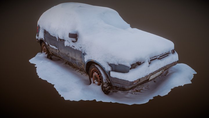 Abandoned Snow Car[RAW] 3D Model