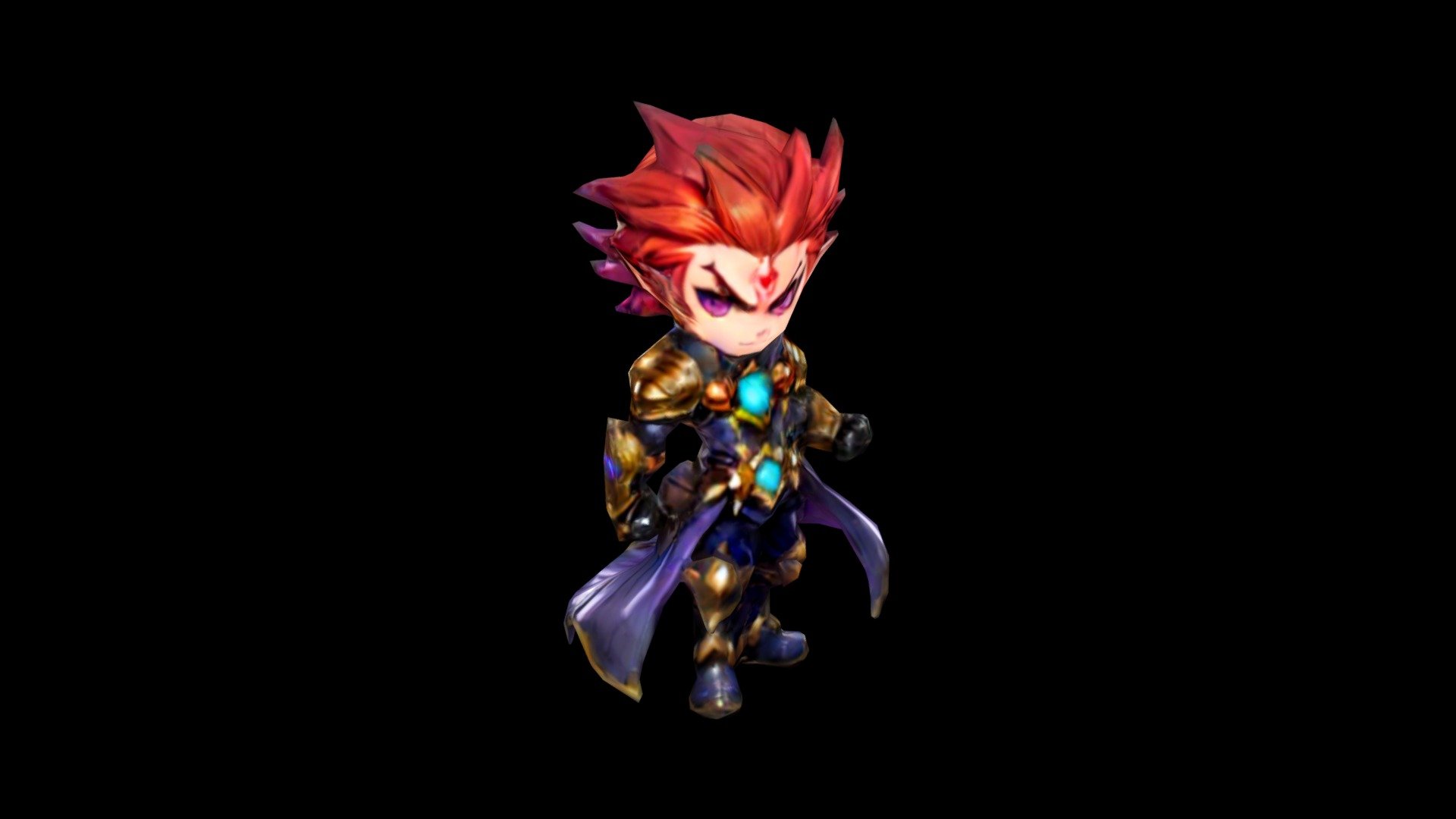 An anime-styled character with striking red hair - Download Free 3D ...