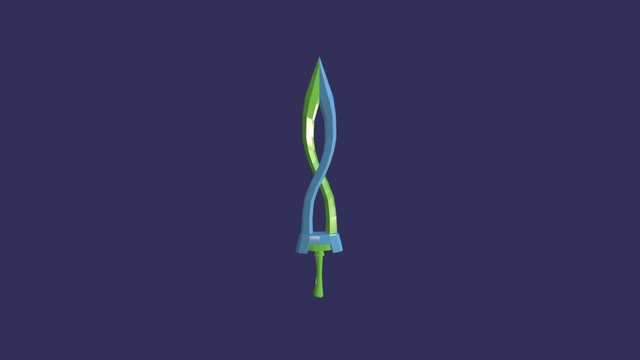 Double Helix Sword 3D Model
