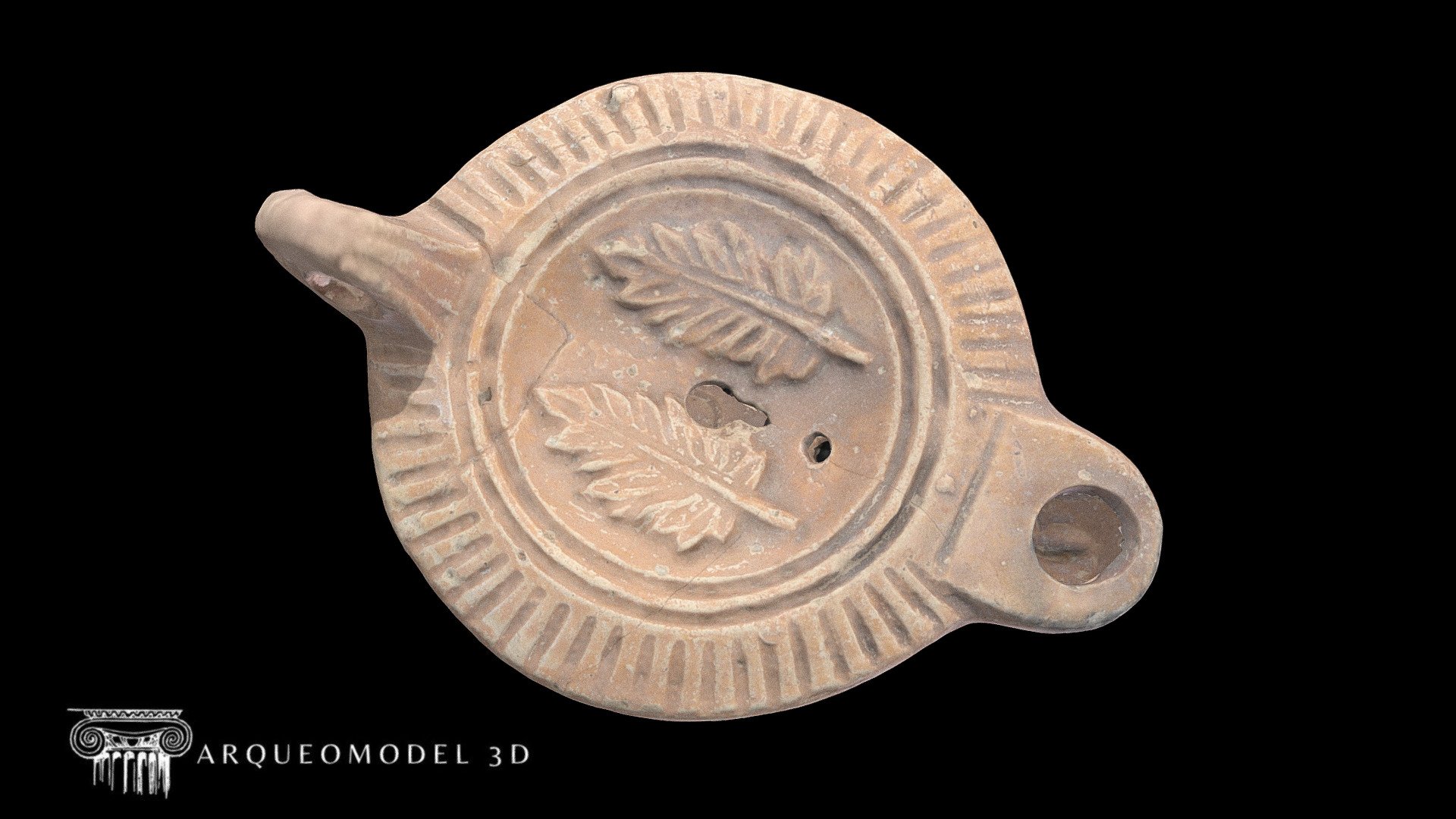 ROMAN OIL LAMP TWO PALMS  - TARRACO