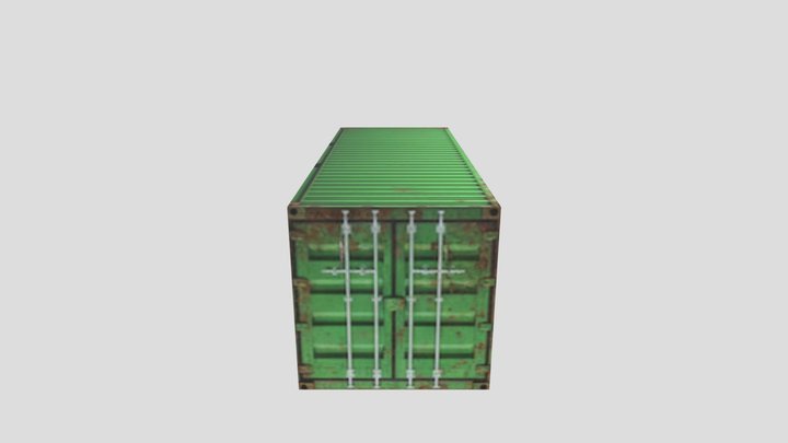 Conteiner OLd Low Poly 3D Model