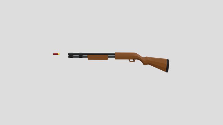 Low Poly Shot Gun 3D Model
