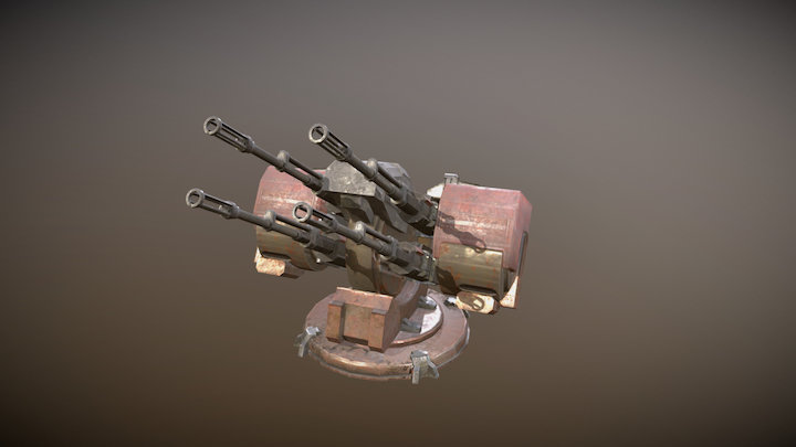 Mounted Cannon 3D Model