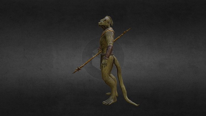 Lizard Man Animated 3D Model