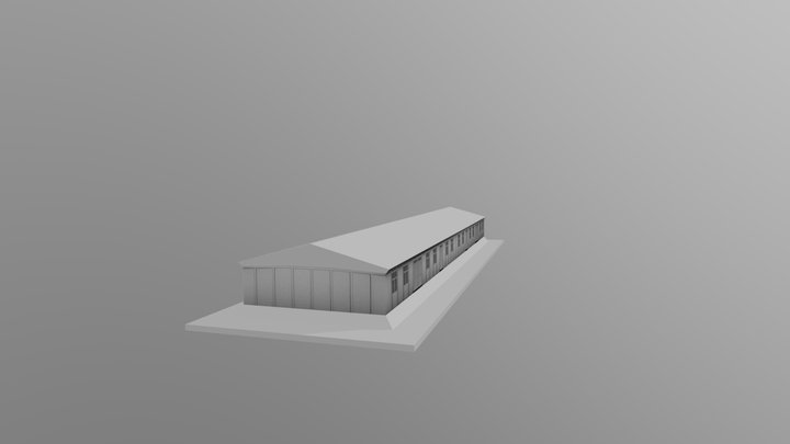 Bergen Belsen Camp Wooden Barrack (Type 1) (Opt) 3D Model