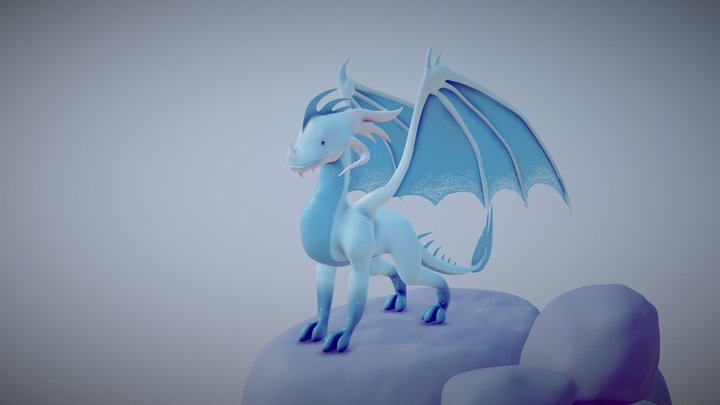 Hand painted dragon 3D Model