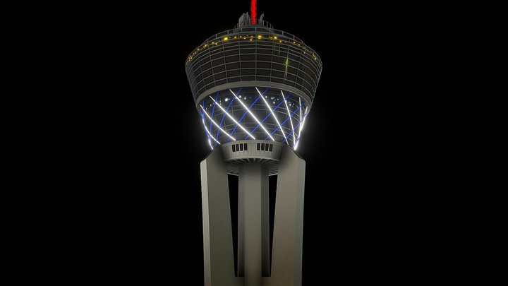 Stratosphere Tower Las Vegas - Nighttime Setup 3D Model