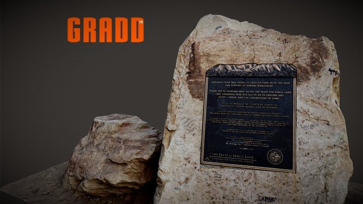 GRADD 3D Model "Cahuenga Peak" plaque boulder 3D Model