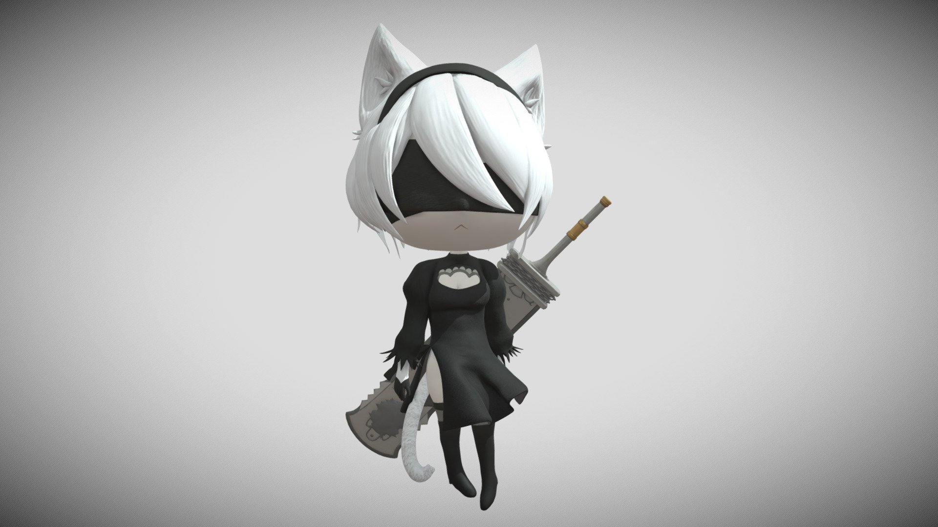 Chibi 2B - Download Free 3D model by Cookz (@FlutterCookz) [ac6d2d4 ...