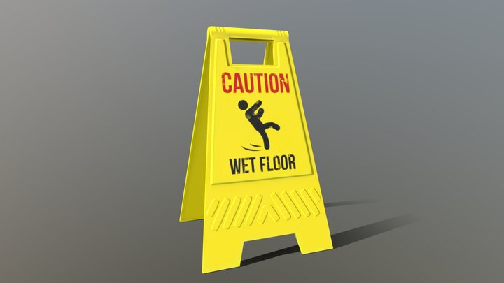 Wet floor sign 3D Model