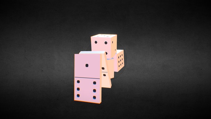 Dice and Dominoes 3D Model