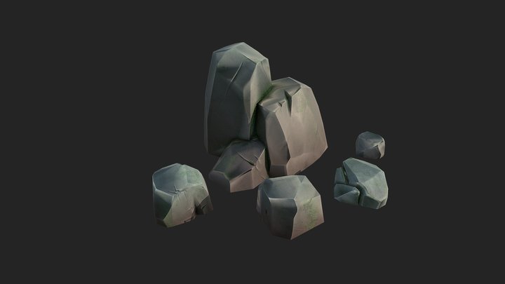 Stylized Rocks 3D Model