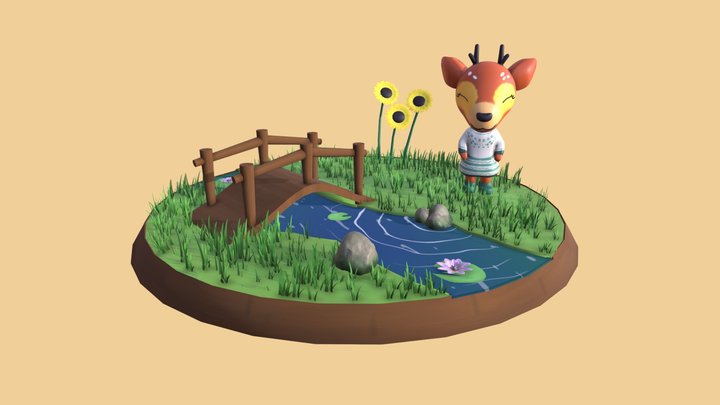 Avery's Garden - cute cartoon character 3D Model