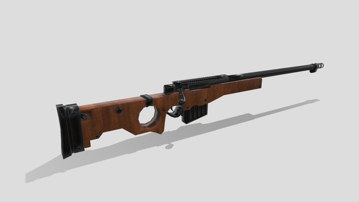 Low poly AWM- Sniper 3D Model