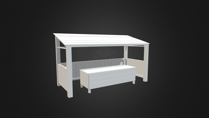 WORK IN PROGRESS Wood Market Stall 3D Model