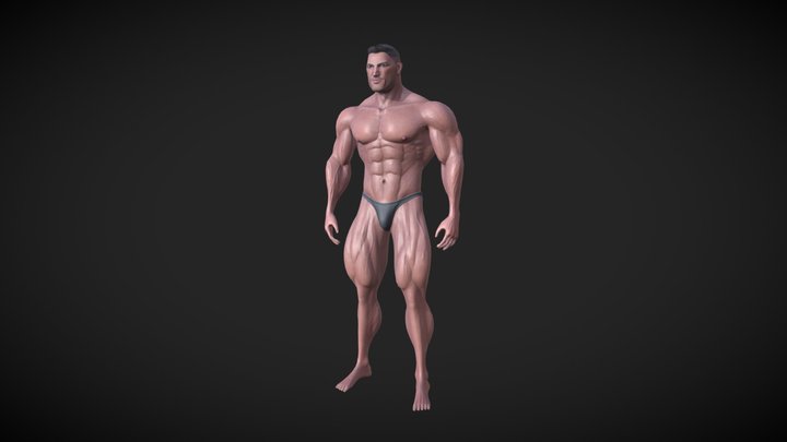 Human Body - Muscular Male v2 3D Model