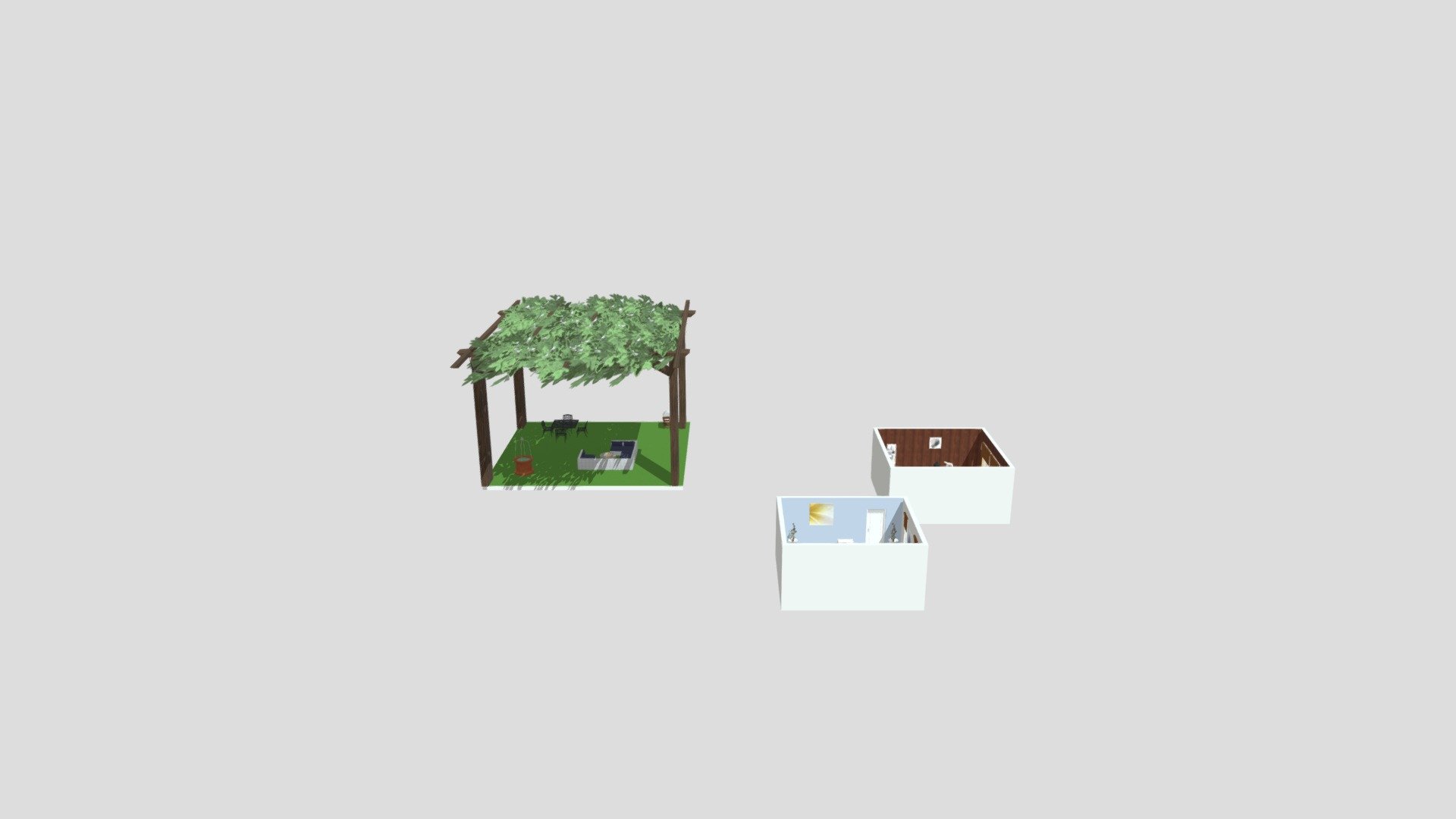 Different rooms on the same land