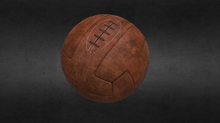 Game-ready vintage soccer ball 'T-model' 3D Model
