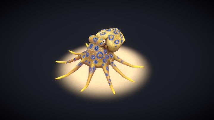 Blue Ringed Octopus - Inktober Day 1 3D Model
