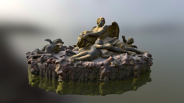 La fontaine dans les jardin du Versailles 3D Model