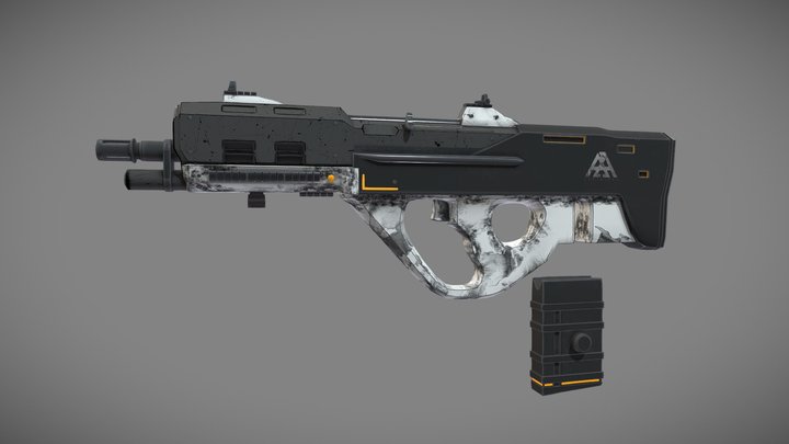 Futuristic bullpup rifle 3D Model