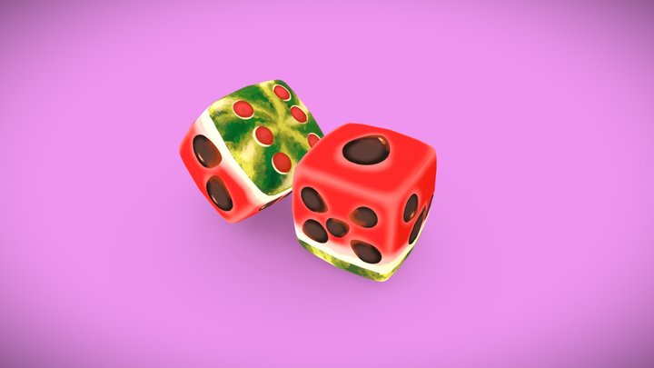 Watermelon Dice 3D Model