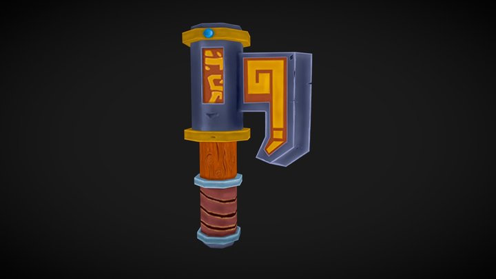 Stylized Mobile Game Ready Axe 3D Model