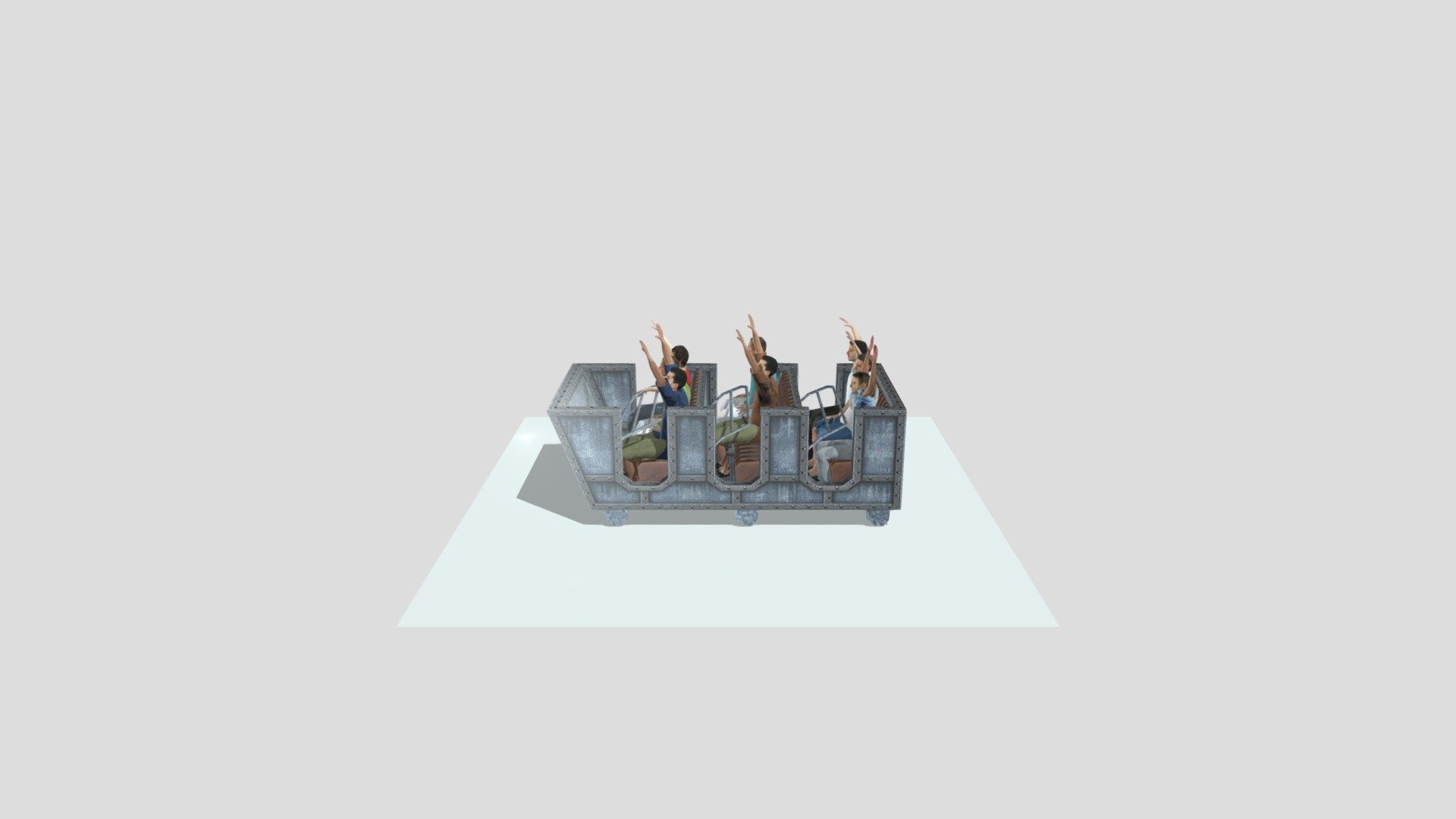 Iron mining car punk rail car small roller