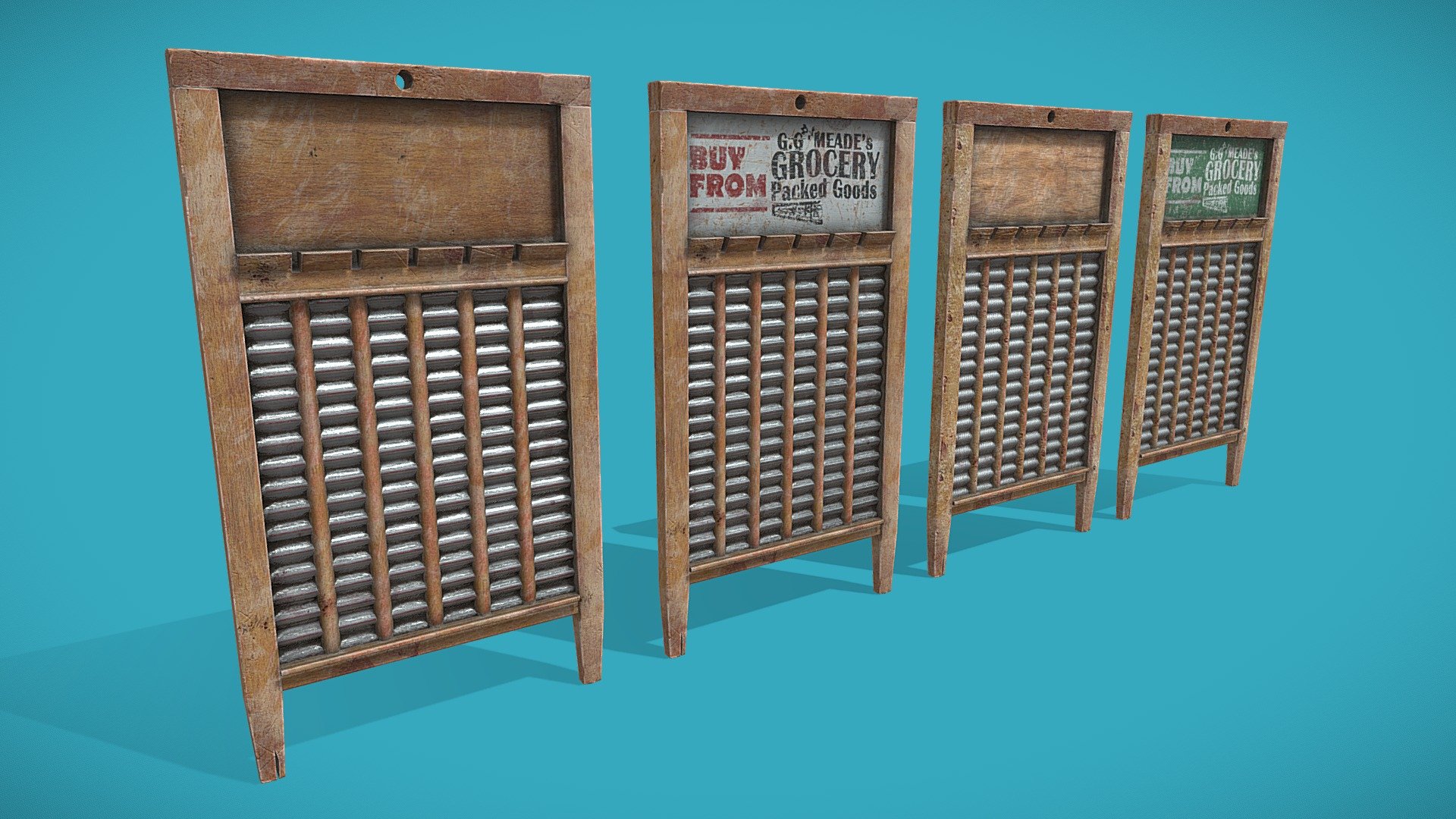 Vintage Laundry Washboards Type B Download Free 3D model by Mad