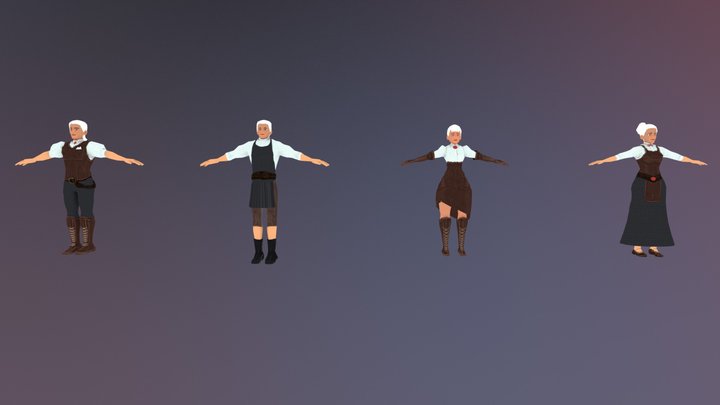 Bustbusters - Peasants 3D Model