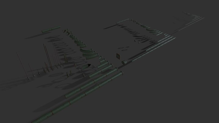 Pipes industrial Pack N2 3D Model