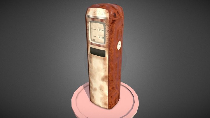 Rusty Retro Gas Pump 3D Model