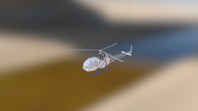 Alouette Helicopter 3D Model