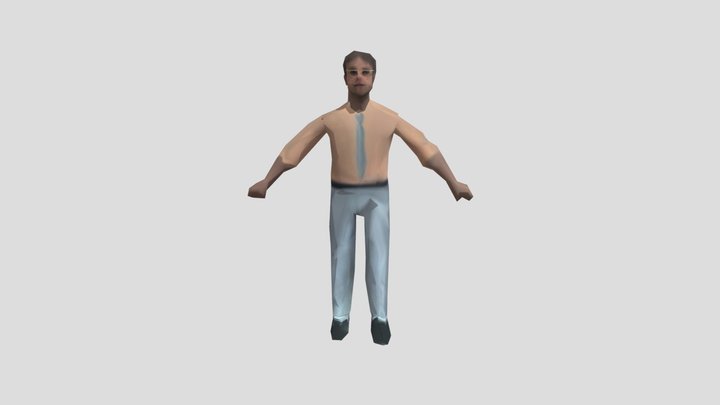 The Office - Lowpoly Dwight Schrute PS1 3D Model