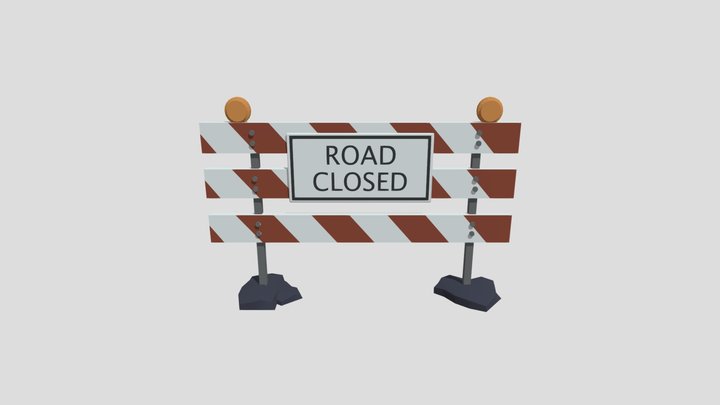 Road Closed Sign 3D Model