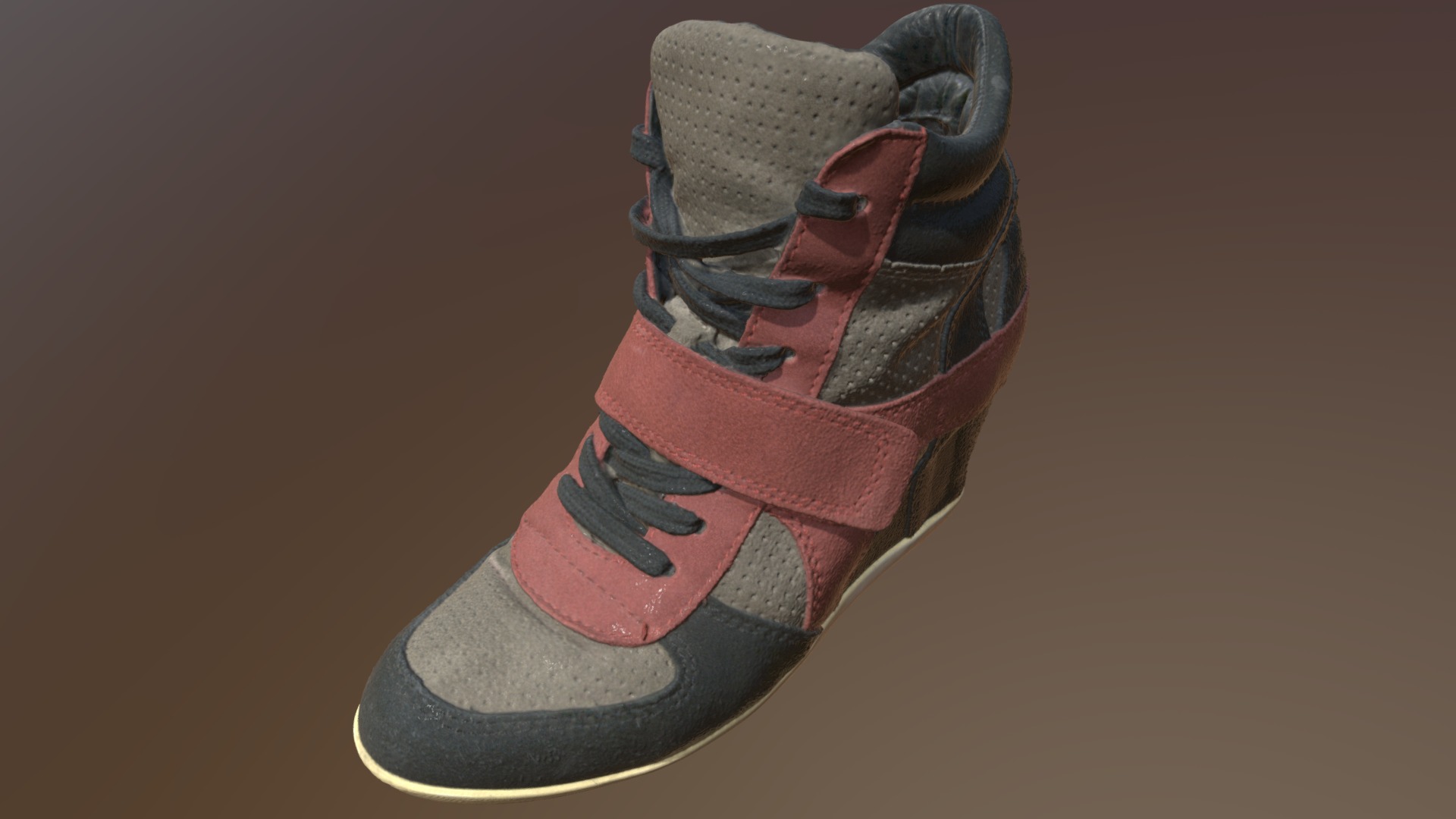 3D model High heeled sneaker - This is a 3D model of the High heeled sneaker. The 3D model is about a close up of a shoe.