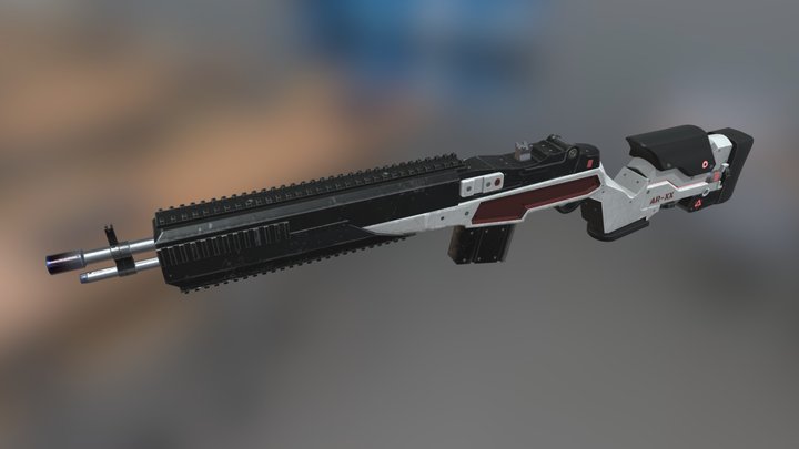 Sci-Fi Assault Rifle 3D Model
