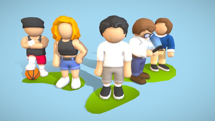 Low poly casual characters 🧍‍♂️ 3D Model